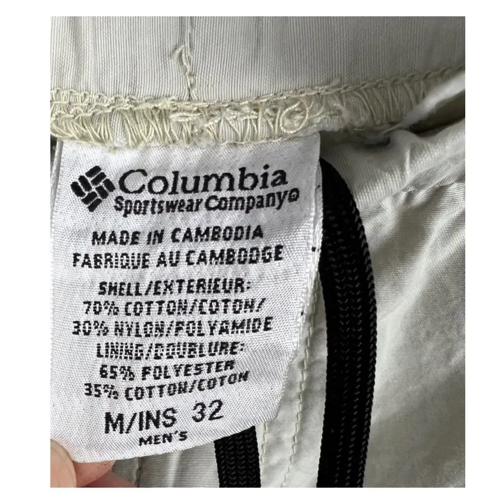 Columbia hiking pants drawstring medium 32 inseam bungee leg